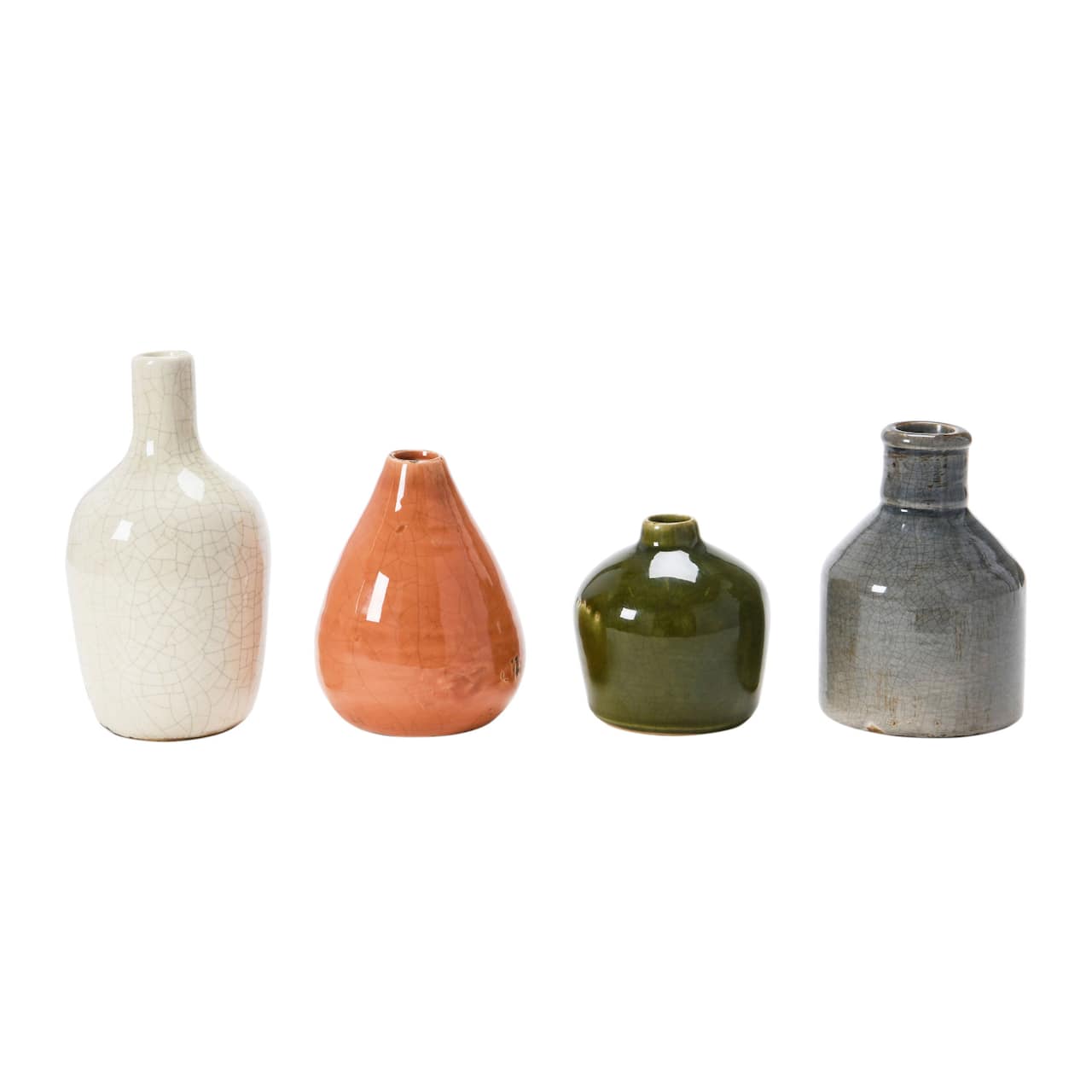 Hello Honey® Stoneware Crackle Glaze Bud Vase Set